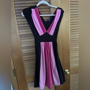 Volume one dresses pink and brown sleeveless tie back